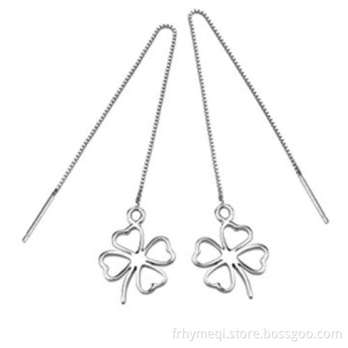 Clover drop earring